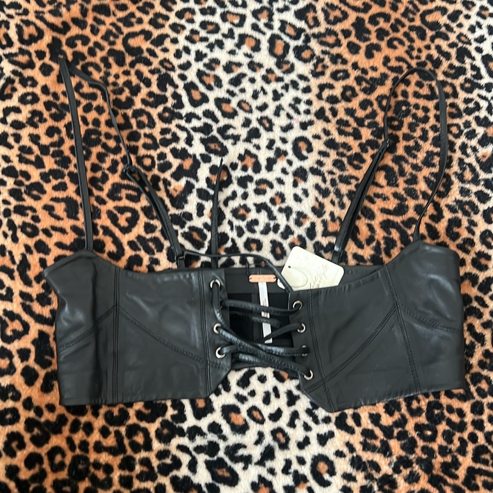Free people leather Hastings corset harness